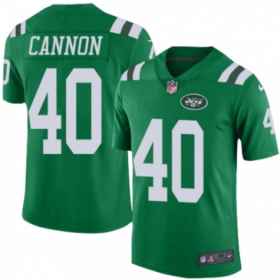 Youth Nike New York Jets 40 Trenton Cannon Limited Green Rush Vapor Untouchable NFL Jersey