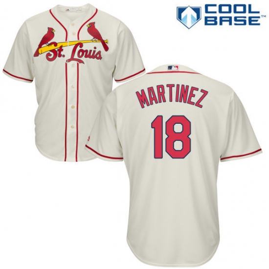 Men's Majestic St. Louis Cardinals 18 Carlos Martinez Replica Cream Alternate Cool Base MLB Jersey