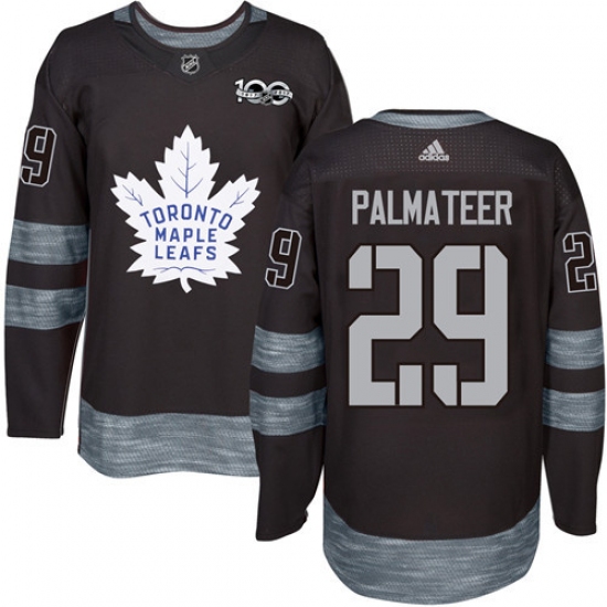 Men's Adidas Toronto Maple Leafs 29 Mike Palmateer Authentic Black 1917-2017 100th Anniversary NHL Jersey