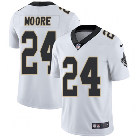 Men's Nike New Orleans Saints 24 Sterling Moore White Vapor Untouchable Limited Player NFL Jersey