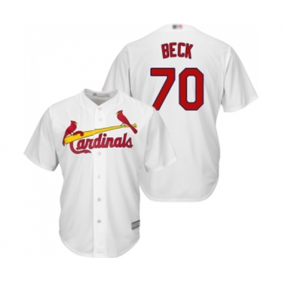 Men's St. Louis Cardinals 70 Chris Beck Replica White Home Cool Base Baseball Jersey