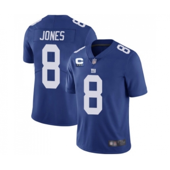 Men's New York Giants 2022 8 Daniel Jones Blue With 3-star C Patch Vapor Untouchable Limited Stitched NFL Jersey