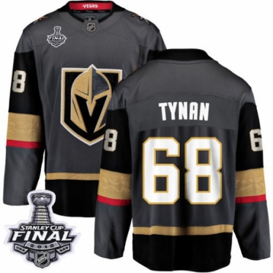 Youth Vegas Golden Knights 68 T.J. Tynan Authentic Black Home Fanatics Branded Breakaway 2018 Stanley Cup Final NHL Jersey