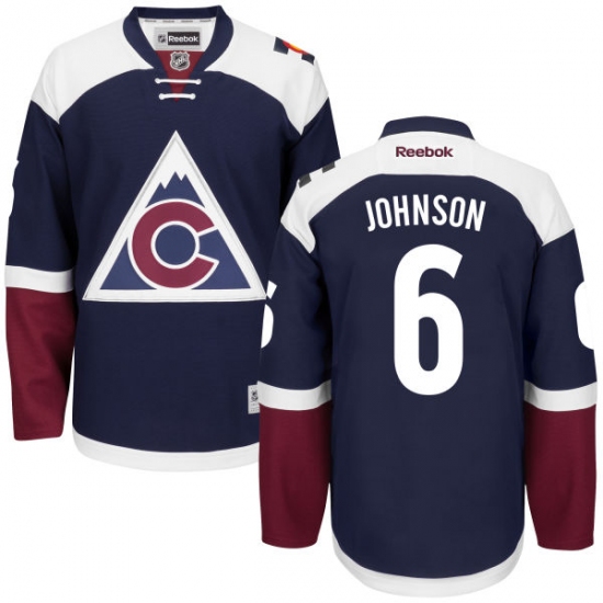 Youth Reebok Colorado Avalanche 6 Erik Johnson Authentic Blue Third NHL Jersey