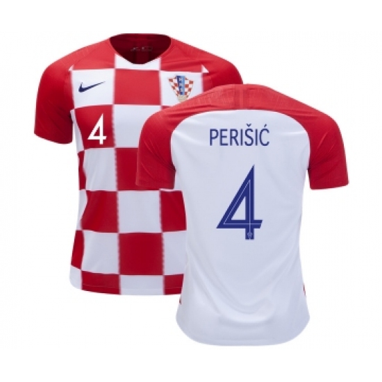 Croatia 4 Perisic Home Soccer Country Jersey