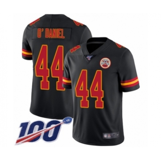 Men's Kansas City Chiefs 44 Dorian O'Daniel Limited Black Rush Vapor Untouchable 100th Season Football Jersey
