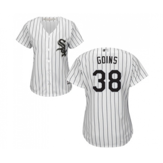 Women's Chicago White Sox 38 Ryan Goins Replica White Home Cool Base Baseball Jersey