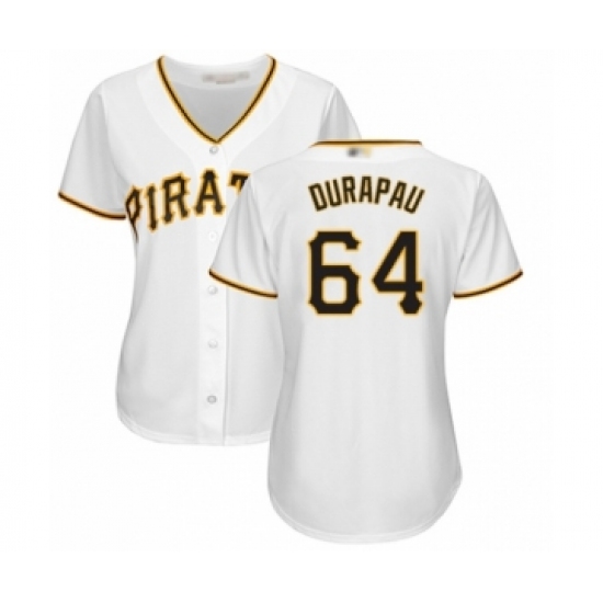 Women's Pittsburgh Pirates 64 Montana DuRapau Authentic White Home Cool Base Baseball Player Jersey