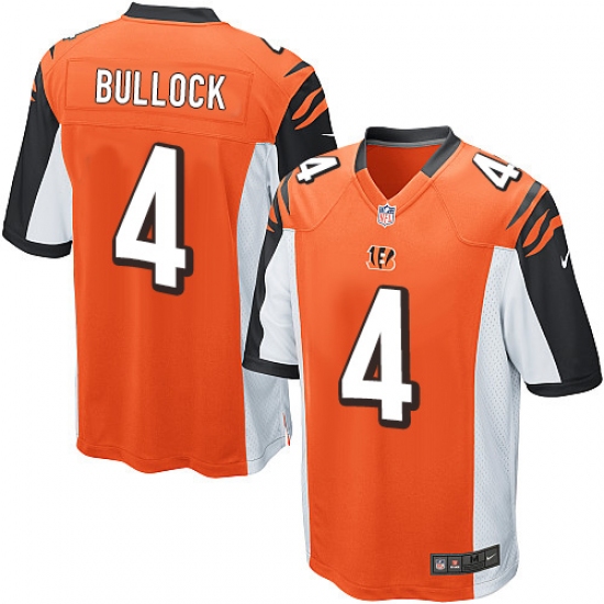 Men's Nike Cincinnati Bengals 4 Randy Bullock Game Orange Alternate NFL Jersey