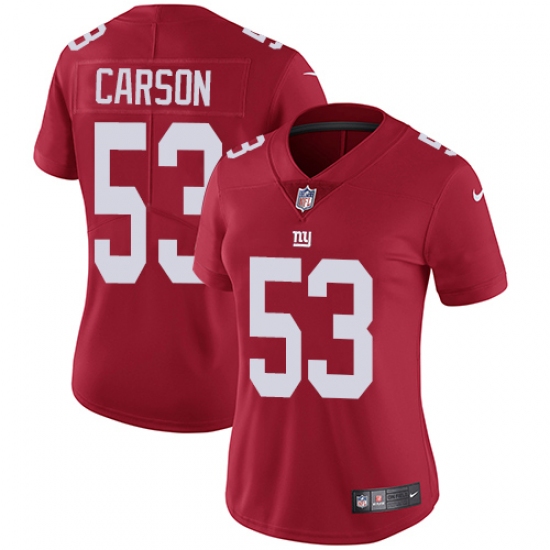 Women's Nike New York Giants 53 Harry Carson Elite Red Alternate NFL Jersey