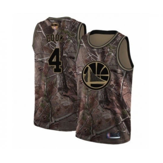 Men's Golden State Warriors 4 Quinn Cook Swingman Camo Realtree Collection Basketball 2019 Basketball Finals Bound Jersey