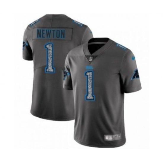 Men's Carolina Panthers 1 Cam Newton Limited Gray Static Fashion Limited Football Jersey