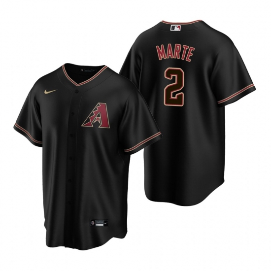 Men's Nike Arizona Diamondbacks 2 Starling Marte Black Alternate Stitched Baseball Jersey