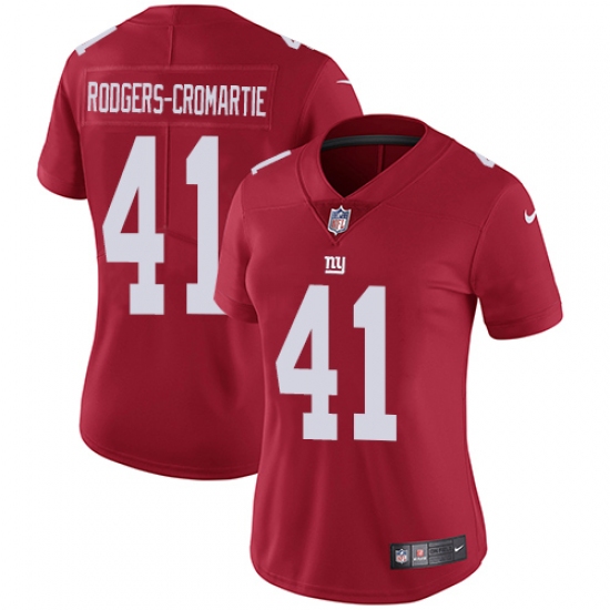 Women's Nike New York Giants 41 Dominique Rodgers-Cromartie Red Alternate Vapor Untouchable Limited Player NFL Jersey