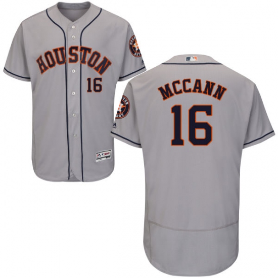 Men's Majestic Houston Astros 16 Brian McCann Grey Flexbase Authentic Collection MLB Jersey