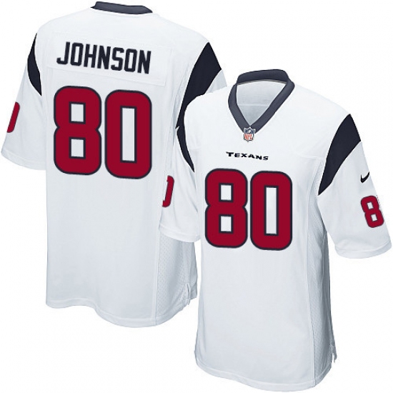 Men's Nike Houston Texans 80 Andre Johnson Game White NFL Jersey