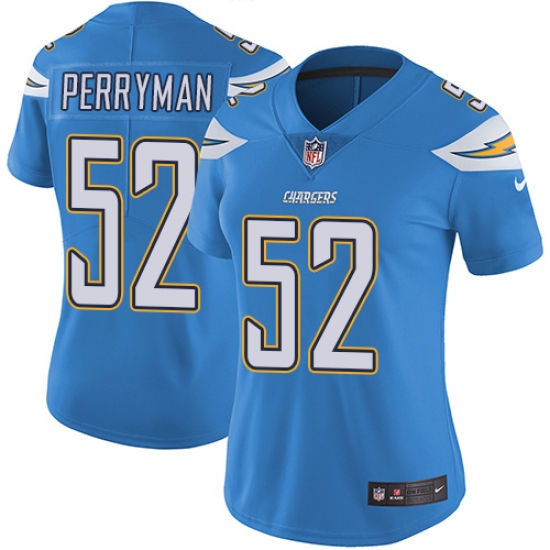 Women's Nike Los Angeles Chargers 52 Denzel Perryman Elite Electric Blue Alternate NFL Jersey