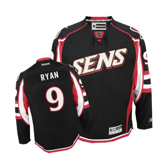 Women's Reebok Ottawa Senators 9 Bobby Ryan Authentic Black Third NHL Jersey