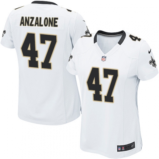 Women's Nike New Orleans Saints 47 Alex Anzalone Game White NFL Jersey