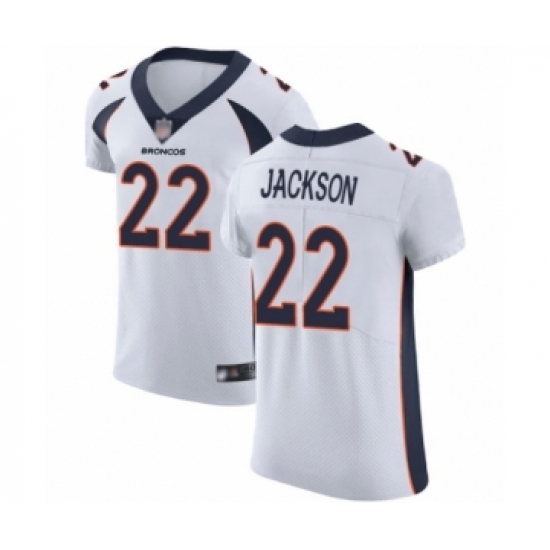 Men's Denver Broncos 22 Kareem Jackson White Vapor Untouchable Elite Player Football Jersey