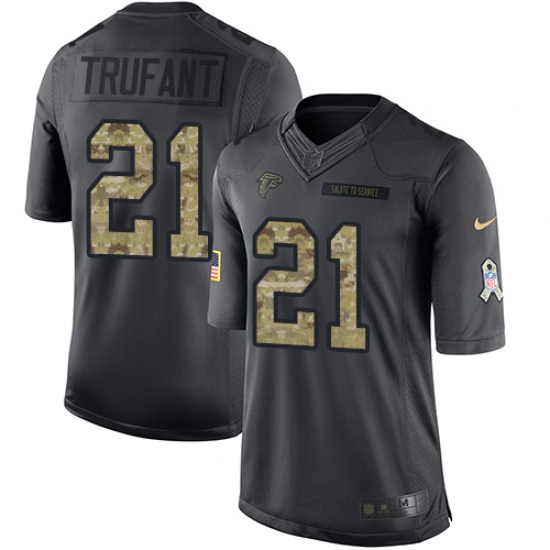 Youth Nike Atlanta Falcons 21 Desmond Trufant Limited Black 2016 Salute to Service NFL Jersey