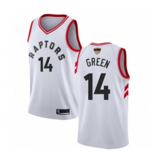 Women's Toronto Raptors 14 Danny Green Swingman White 2019 Basketball Finals Bound Jersey - Association Edition