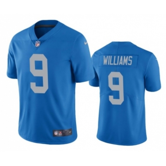 Men's Detroit Lions 9 Jameson Williams Blue Vapor Untouchable Limited Stitched Jerseys