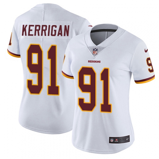 Women's Nike Washington Redskins 91 Ryan Kerrigan Elite White NFL Jersey