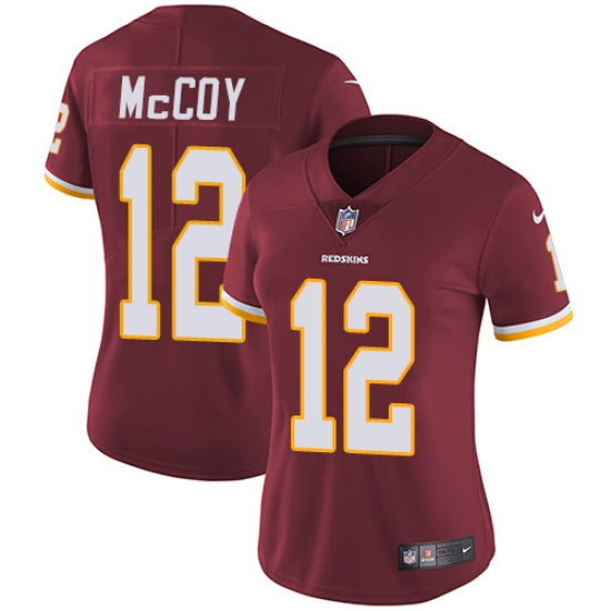 Women's Nike Washington Redskins 12 Colt McCoy Elite Burgundy Red Team Color NFL Jersey