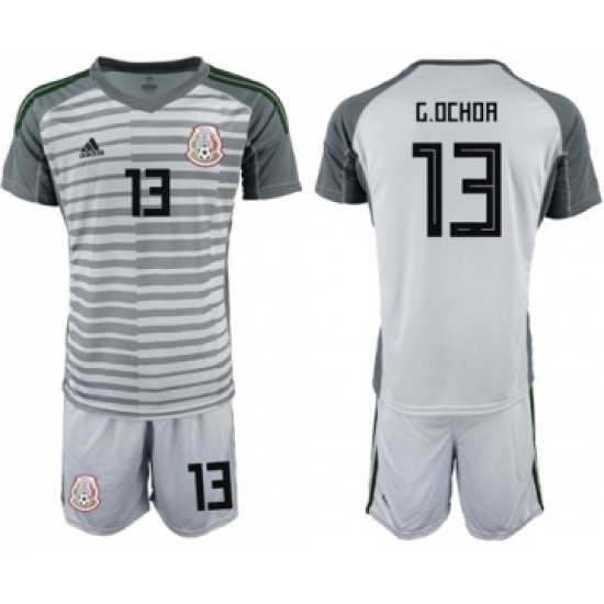 Mexico 13 G.Ochoa Grey Goalkeeper Soccer Country Jersey