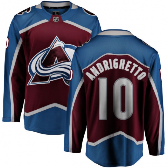 Youth Colorado Avalanche 10 Sven Andrighetto Fanatics Branded Maroon Home Breakaway NHL Jersey