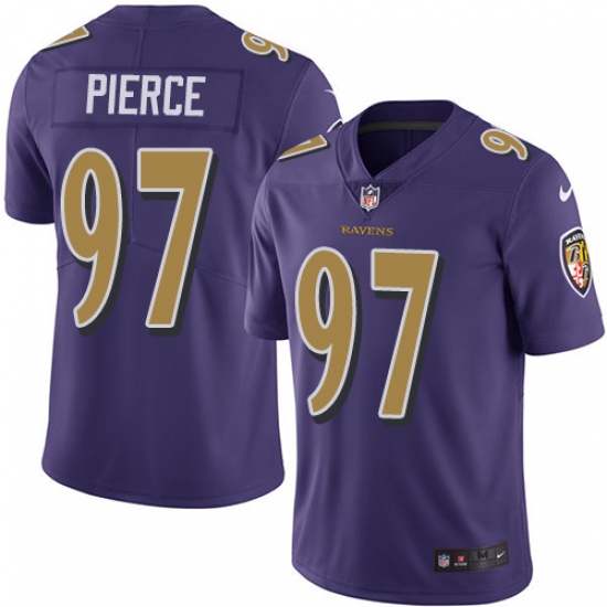 Youth Nike Baltimore Ravens 97 Michael Pierce Limited Purple Rush Vapor Untouchable NFL Jersey