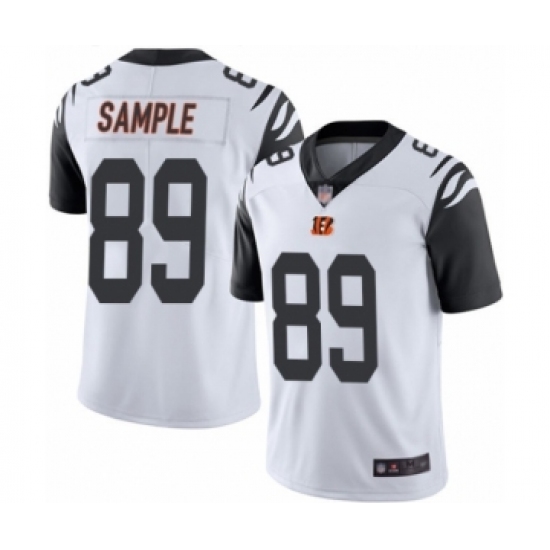 Men's Cincinnati Bengals 89 Drew Sample Limited White Rush Vapor Untouchable Football Jersey