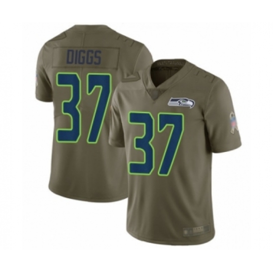 Youth Seattle Seahawks 37 Quandre Diggs Limited Olive 2017 Salute to Service Football Jersey