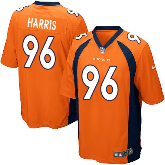 Men's Nike Denver Broncos 96 Shelby Harris Game Orange Team Color NFL Jersey