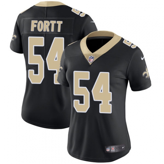 Women's Nike New Orleans Saints 54 Khairi Fortt Black Team Color Vapor Untouchable Limited Player NFL Jersey