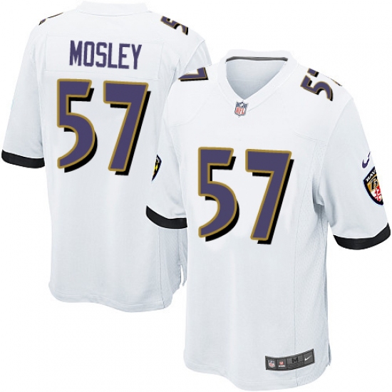 Men's Nike Baltimore Ravens 57 C.J. Mosley Game White NFL Jersey