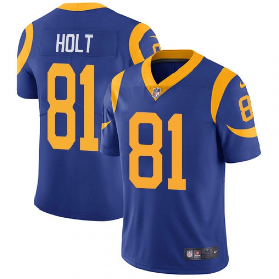 Youth Nike Los Angeles Rams 81 Torry Holt Royal Blue Alternate Vapor Untouchable Limited Player NFL Jersey