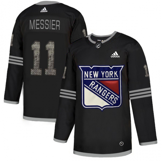 Men's Adidas New York Rangers 11 Mark Messier Black Authentic Classic Stitched NHL Jersey