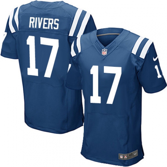 Men's Nike Indianapolis Colts 17 Philip Rivers Royal Blue Team Color Stitched NFL Vapor Untouchable Elite Jersey