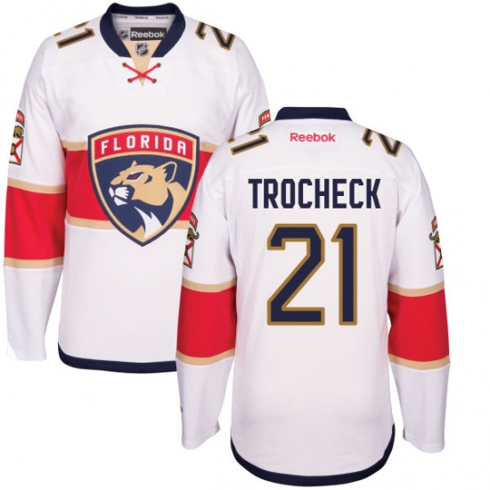 Men's Reebok Florida Panthers 21 Vincent Trocheck Authentic White Away NHL Jersey