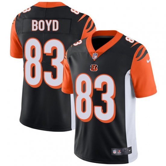 Men's Nike Cincinnati Bengals 83 Tyler Boyd Vapor Untouchable Limited Black Team Color NFL Jersey