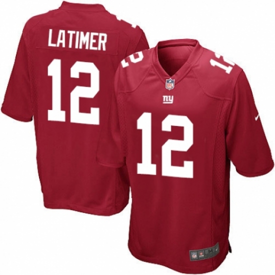 Men's Nike New York Giants 12 Cody Latimer Game Red Alternate NFL Jersey