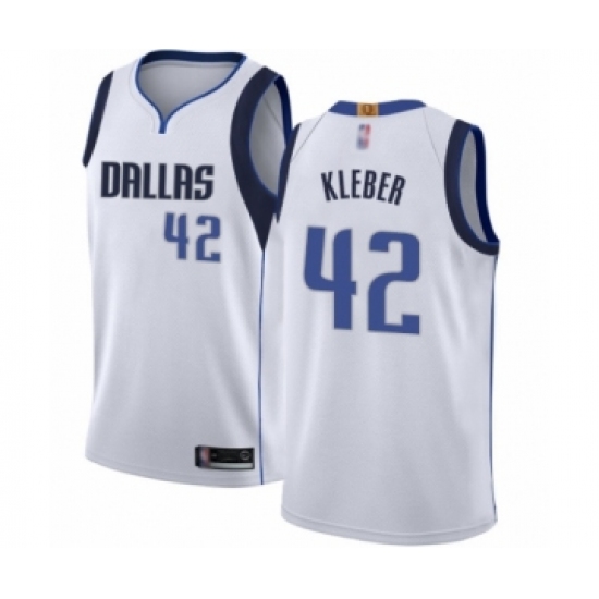 Youth Dallas Mavericks 42 Maxi Kleber Swingman White Basketball Jersey - Association Edition