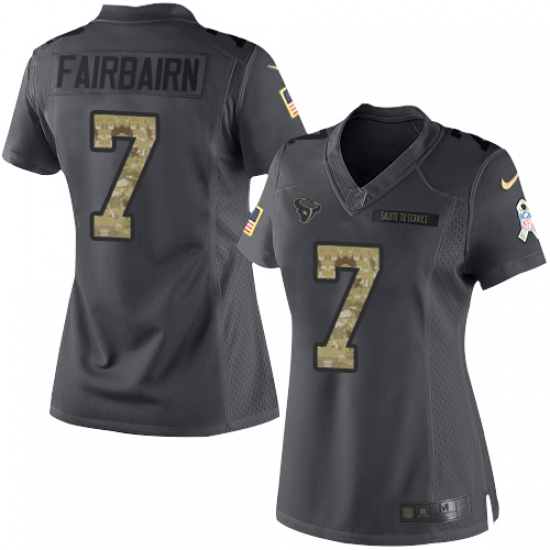 Women's Nike Houston Texans 7 Ka'imi Fairbairn Limited Black 2016 Salute to Service NFL Jersey