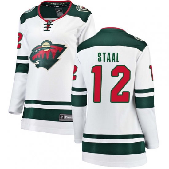 Women's Minnesota Wild 12 Eric Staal Authentic White Away Fanatics Branded Breakaway NHL Jersey