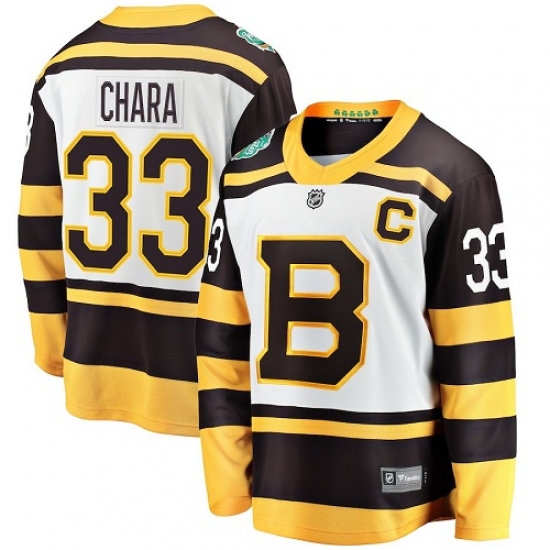 Men's Boston Bruins 33 Zdeno Chara White 2019 Winter Classic Fanatics Branded Breakaway NHL Jersey