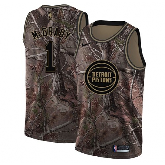 Men's Nike Detroit Pistons 1 Tracy McGrady Swingman Camo Realtree Collection NBA Jersey