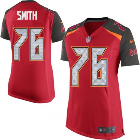 Women's Nike Tampa Bay Buccaneers 76 Donovan Smith Game Red Team Color NFL Jersey