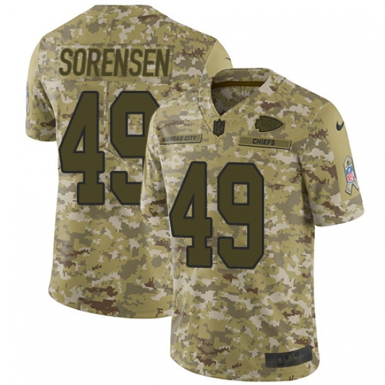 Youth Nike Kansas City Chiefs 49 Daniel Sorensen Limited Camo 2018 Salute to Service NFL Jersey